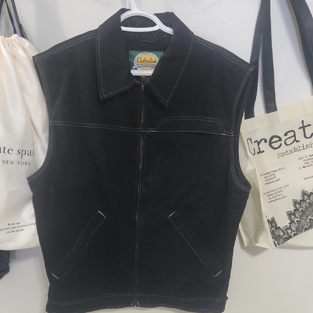 Cabela's Men's Black Vest with Contrast Stitching